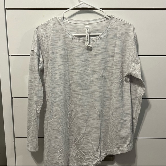 Lululemon To The Point Long Sleeve Colour Space Dye Ice Grey Alpine White - Picture 3 of 7